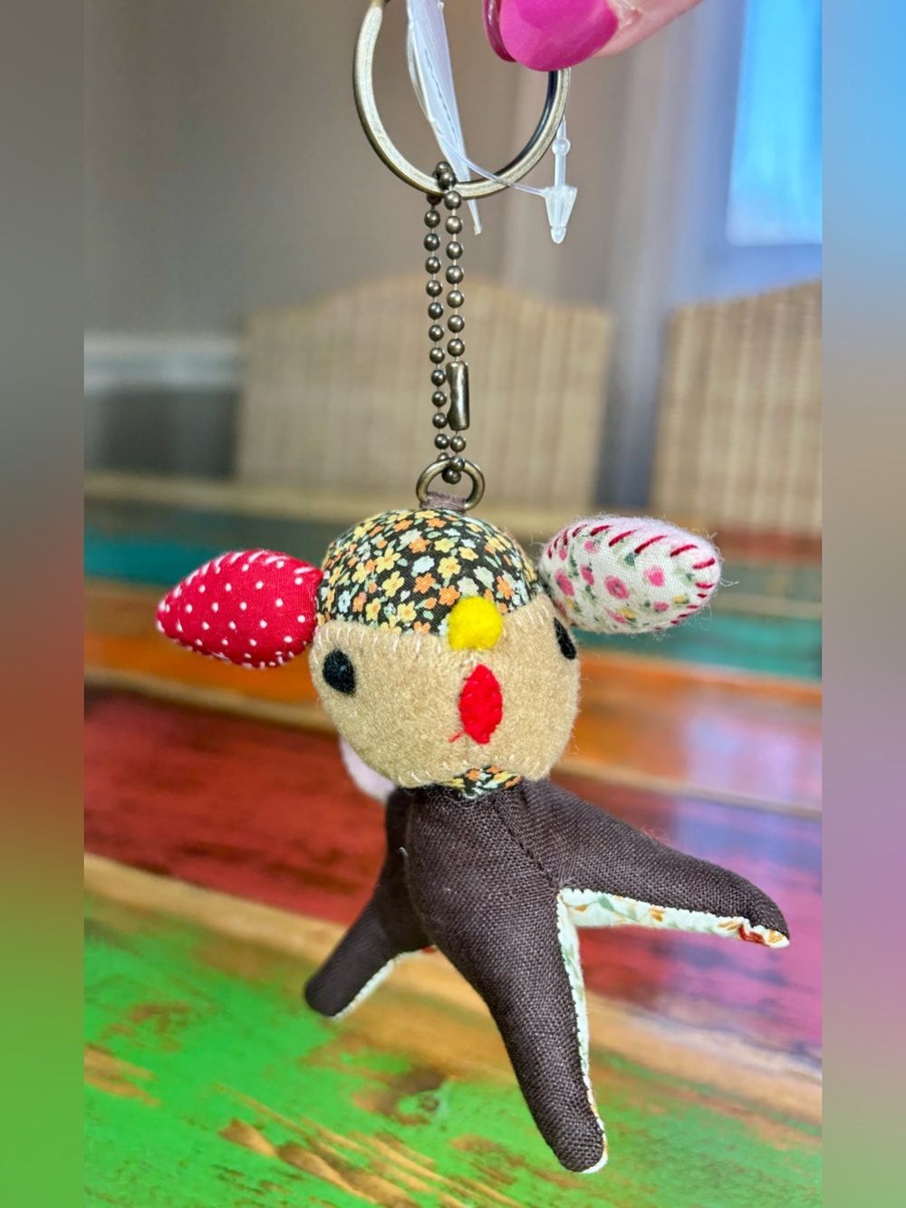 NEW Nook Nook Patchwork Deer Plush Keychain Thailand Retired Woodland Boho